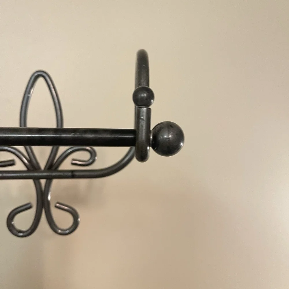 1960's 1970's Vintage Ornate Iron‎ Toilet Paper Holder Wall Mounted